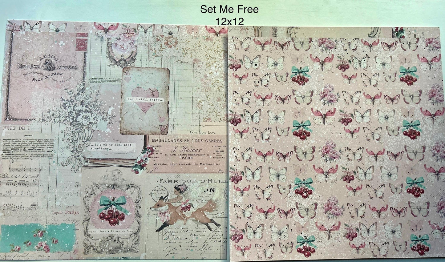 Cherry Sweet Collection Scrapbook Paper, 12”x12” – Set Me Free | Frank Garcia | Prima Marketing Inc
