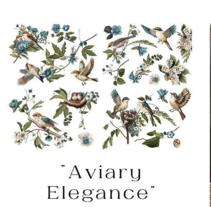 Large Decor Transfers® - Aviary Elegance | 24x35”, 4 sheets | Redesign with Prima