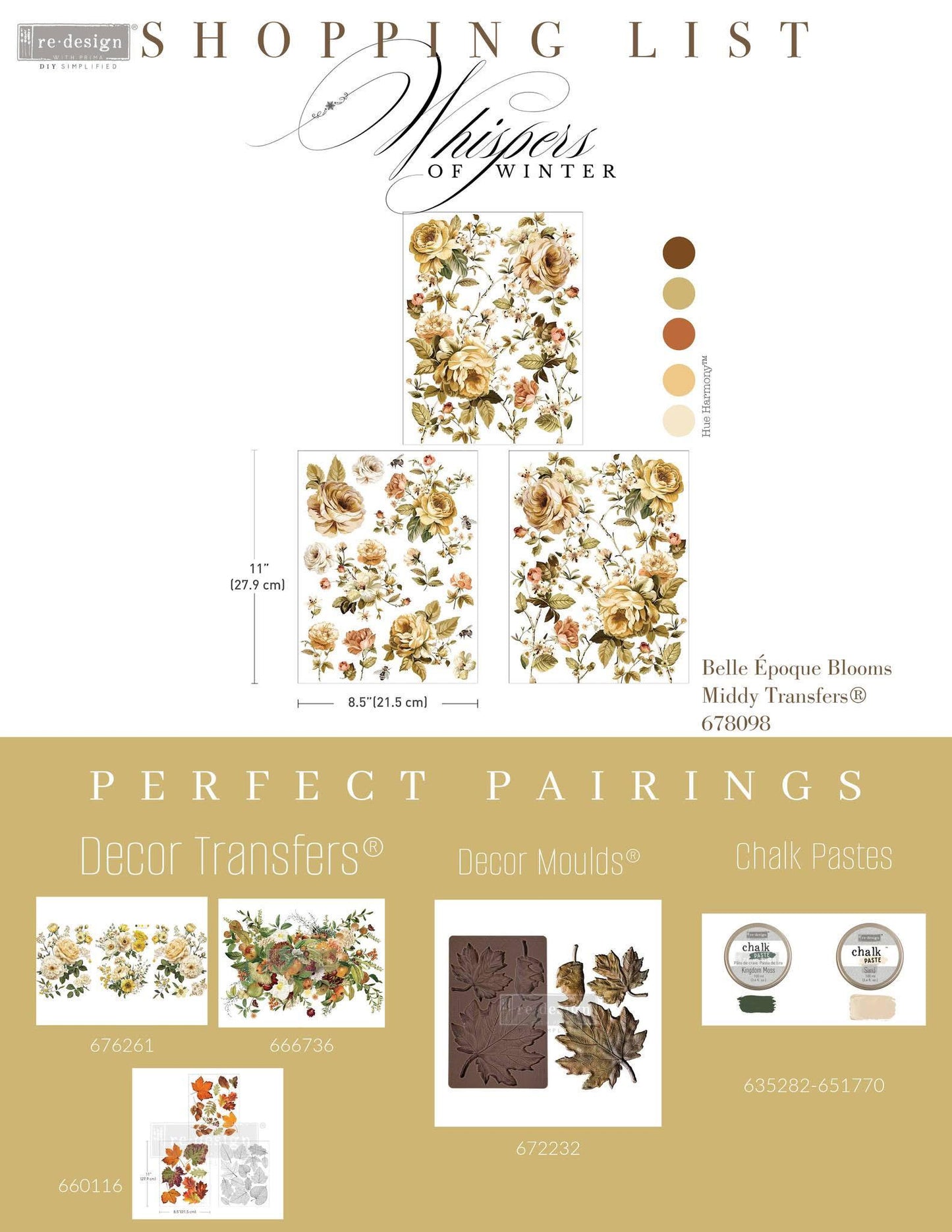 Middy Decor Transfers® - Belle Époque Blooms- 3 sheets, 8.5x11 | Redesign with Prima