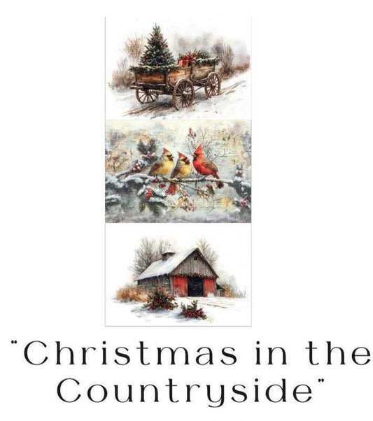 A3 Decoupage Fiber - Christmas in the Countryside | 3 shts, 11.7” x 16.5” | Redesign with Prima