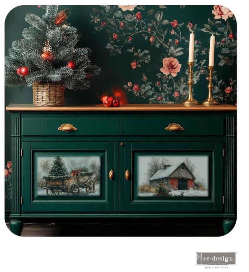 A3 Decoupage Fiber - Christmas in the Countryside | 3 shts, 11.7” x 16.5” | Redesign with Prima