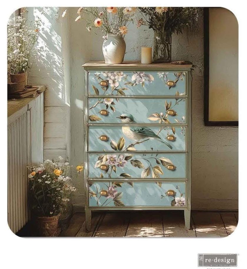 A1 Decoupage Fiber - Blue Song | 1 sheet, 23.4 x 33.1” | Redesign with Prima