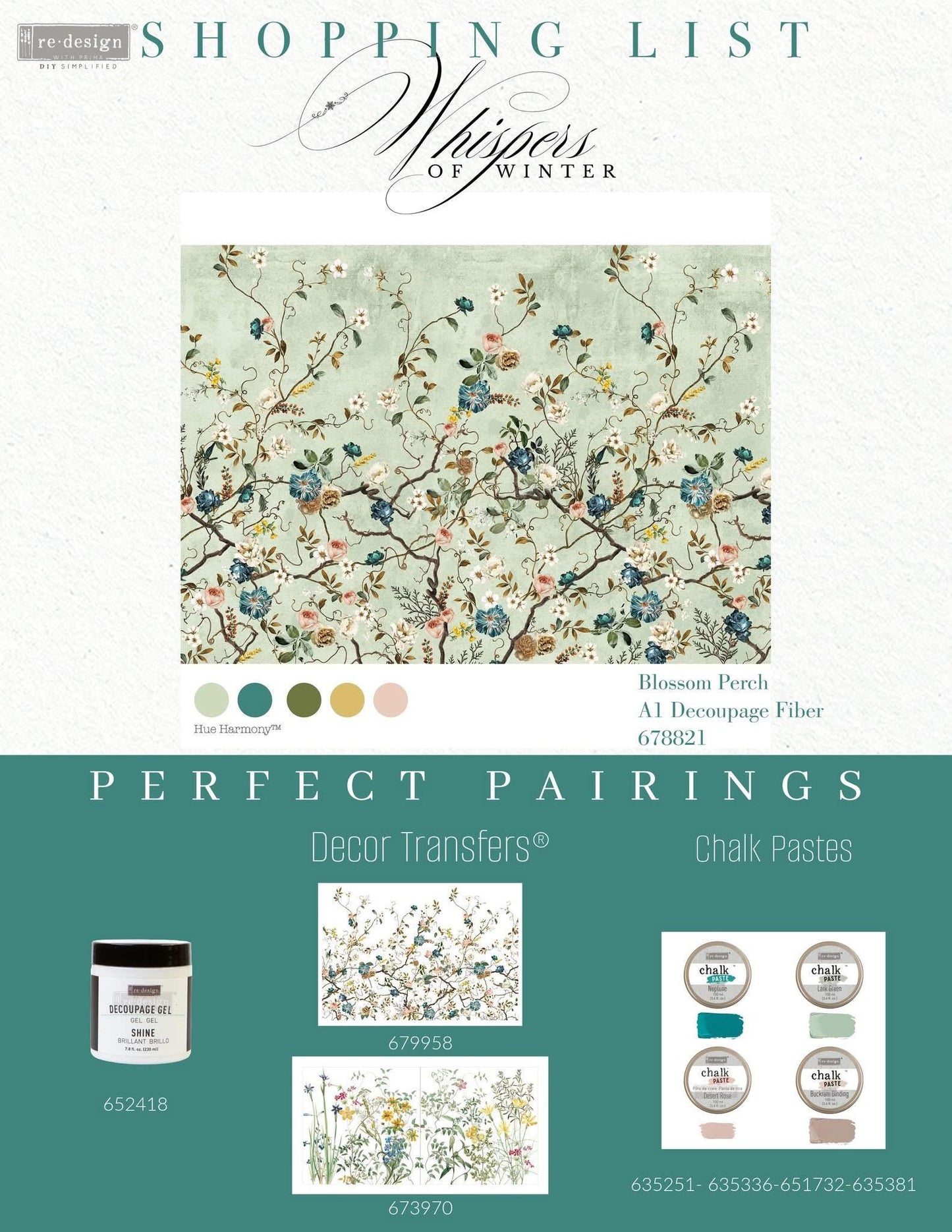 A1 Decoupage Fiber - Blossom Perch | 23.4”x33.1” | Redesign with Prima