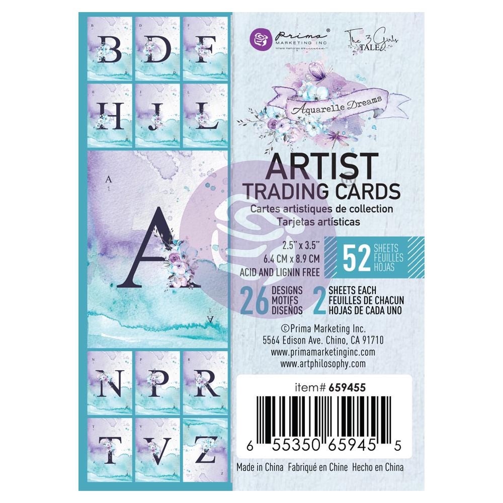 Aquarelle Dreams Collection Trading Cards - 2.5x3.5” | 52 shts | Prima Marketing, Inc.