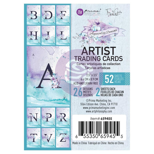 Aquarelle Dreams Collection Trading Cards - 2.5x3.5” | 52 shts | Prima Marketing, Inc.