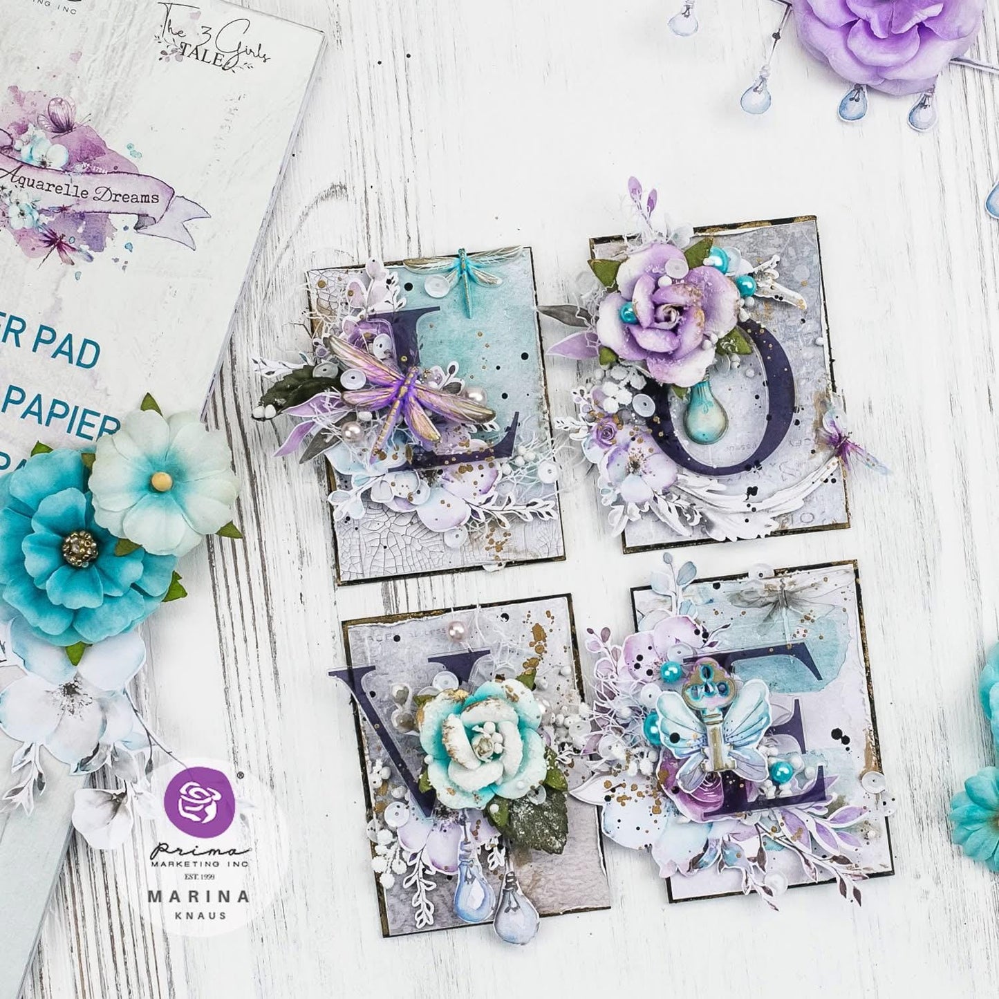 Aquarelle Dreams Collection Trading Cards - 2.5x3.5” | 52 shts | Prima Marketing, Inc.