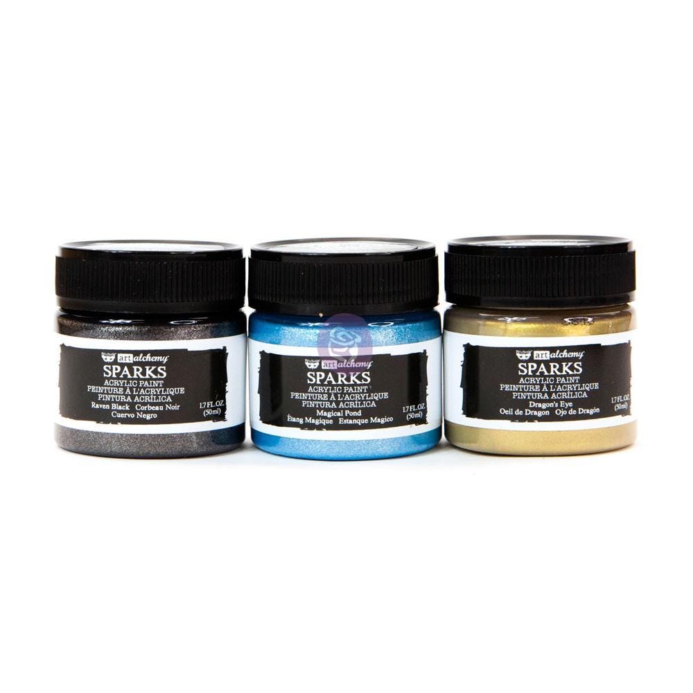Sparks Acrylic Paint Set - Masquerade, 3 pack | 50 mL each | Redesign with Prima