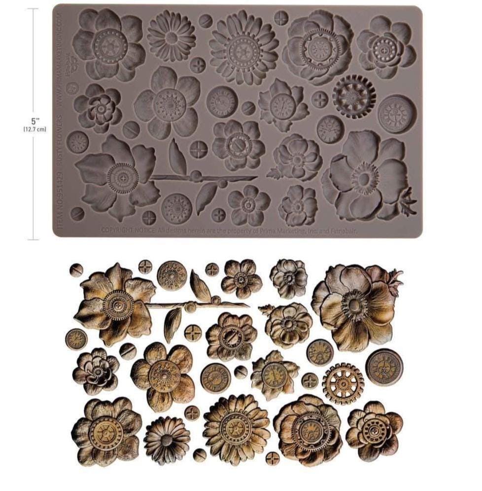 Decor Mould® - Rusty Flowers | 5"x8" | Finnabair | Redesign with Prima