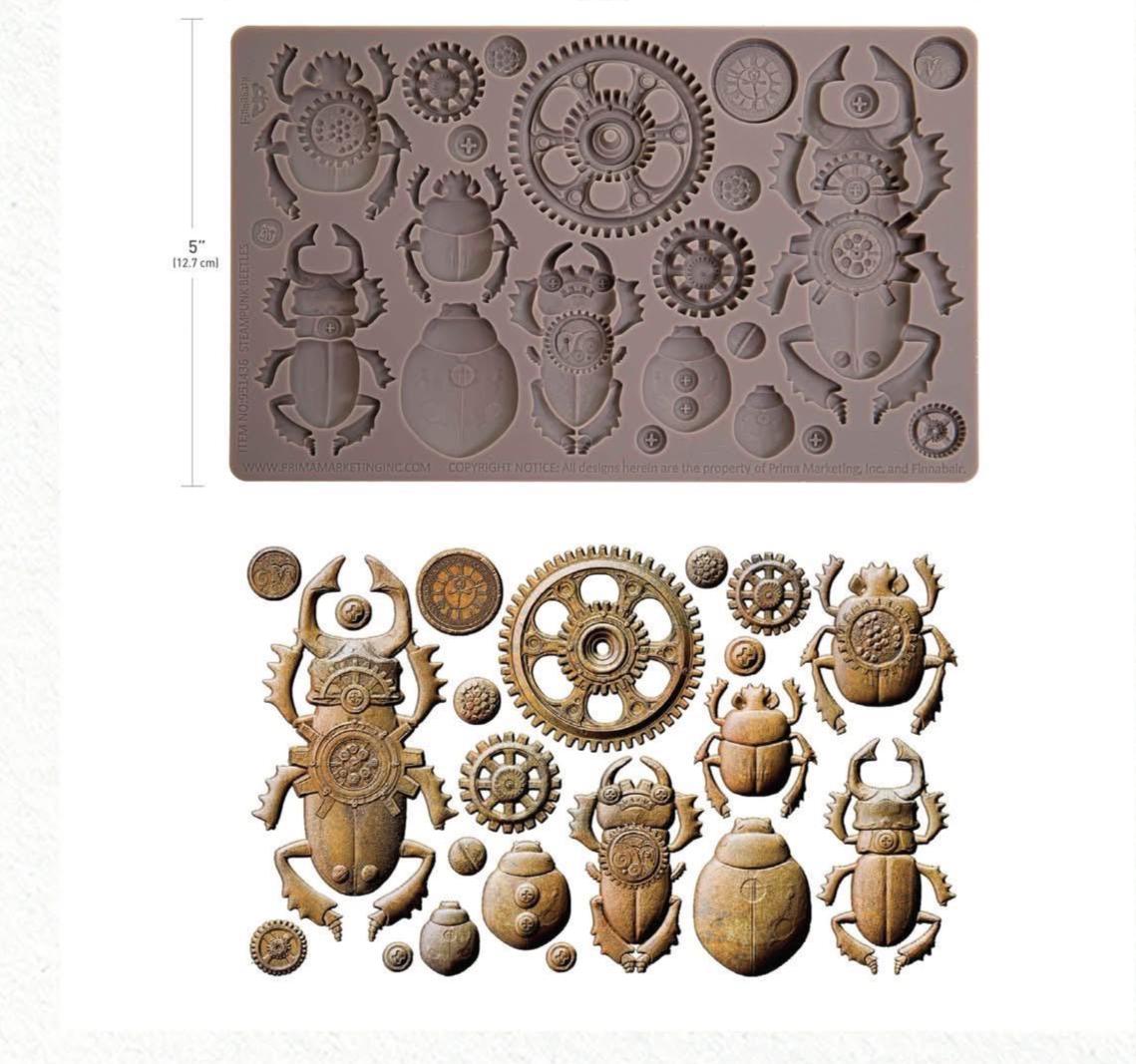 Decor Mould® - Steampunk Beetles | 5"x8" | Finnabair | Redesign with Prima