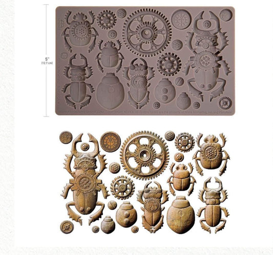 Decor Mould® - Steampunk Beetles | 5"x8" | Finnabair | Redesign with Prima