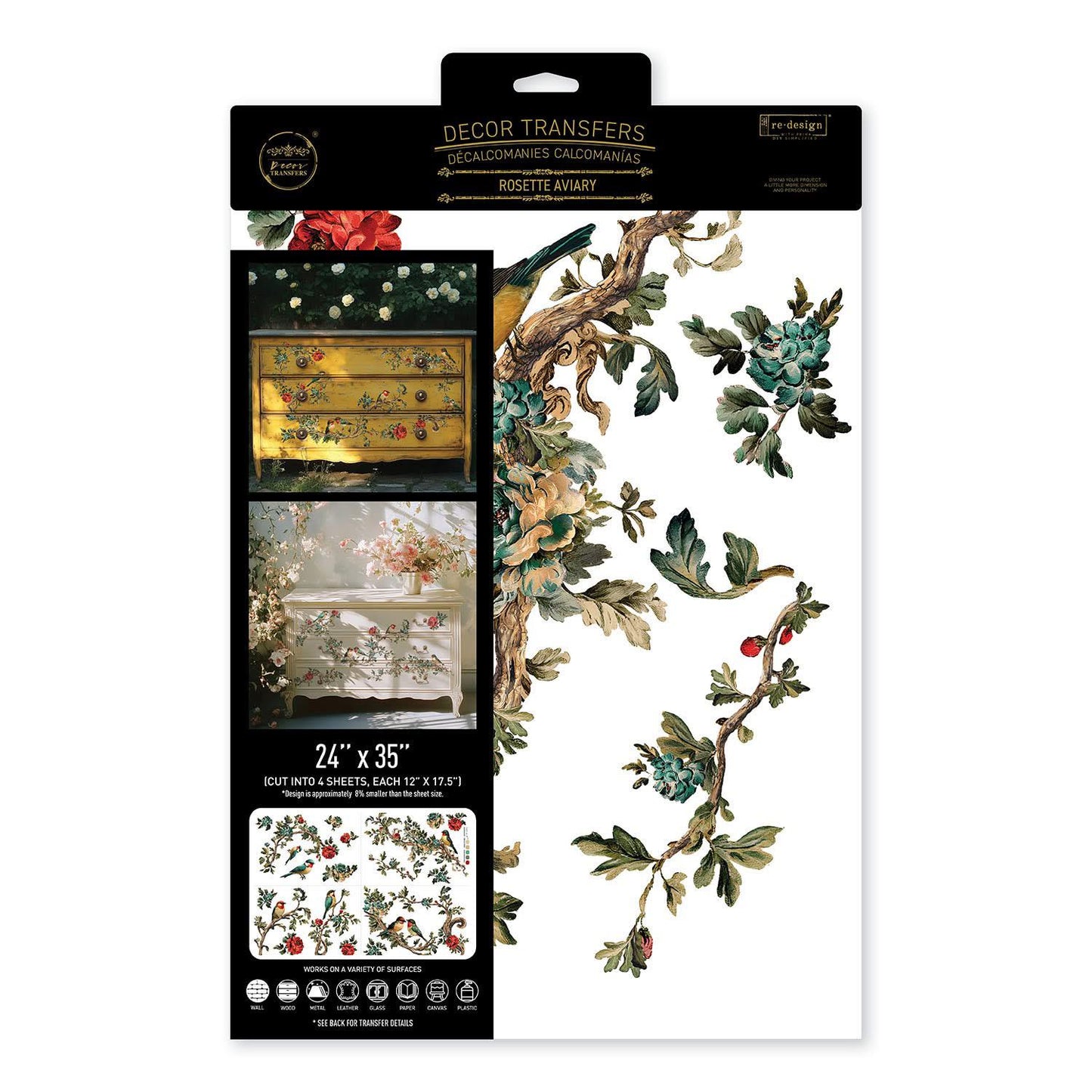 Large Decor Transfers® - Rosette Aviary | 24”x35” | Redesign with Prima