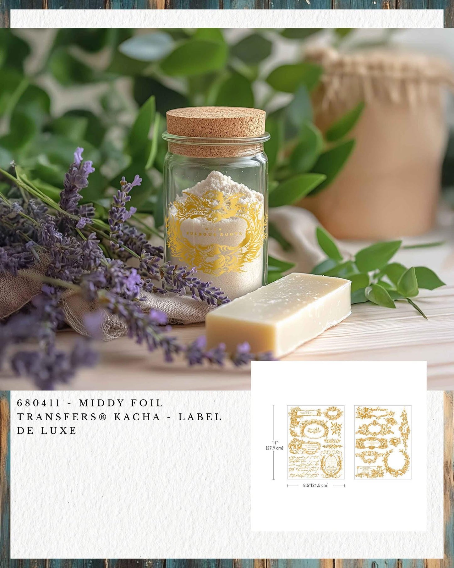 Middy Decor Transfers® - Label De Luxe Foil | Kacha | 2 sheets, 8.5 x 11” | Redesign with Prima