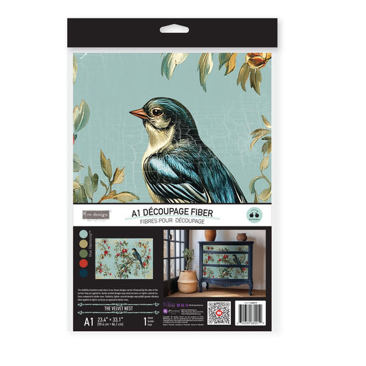A1 Decoupage Fiber - The Velvet Nest | 23.4 x 33.1” | Redesign with Prima