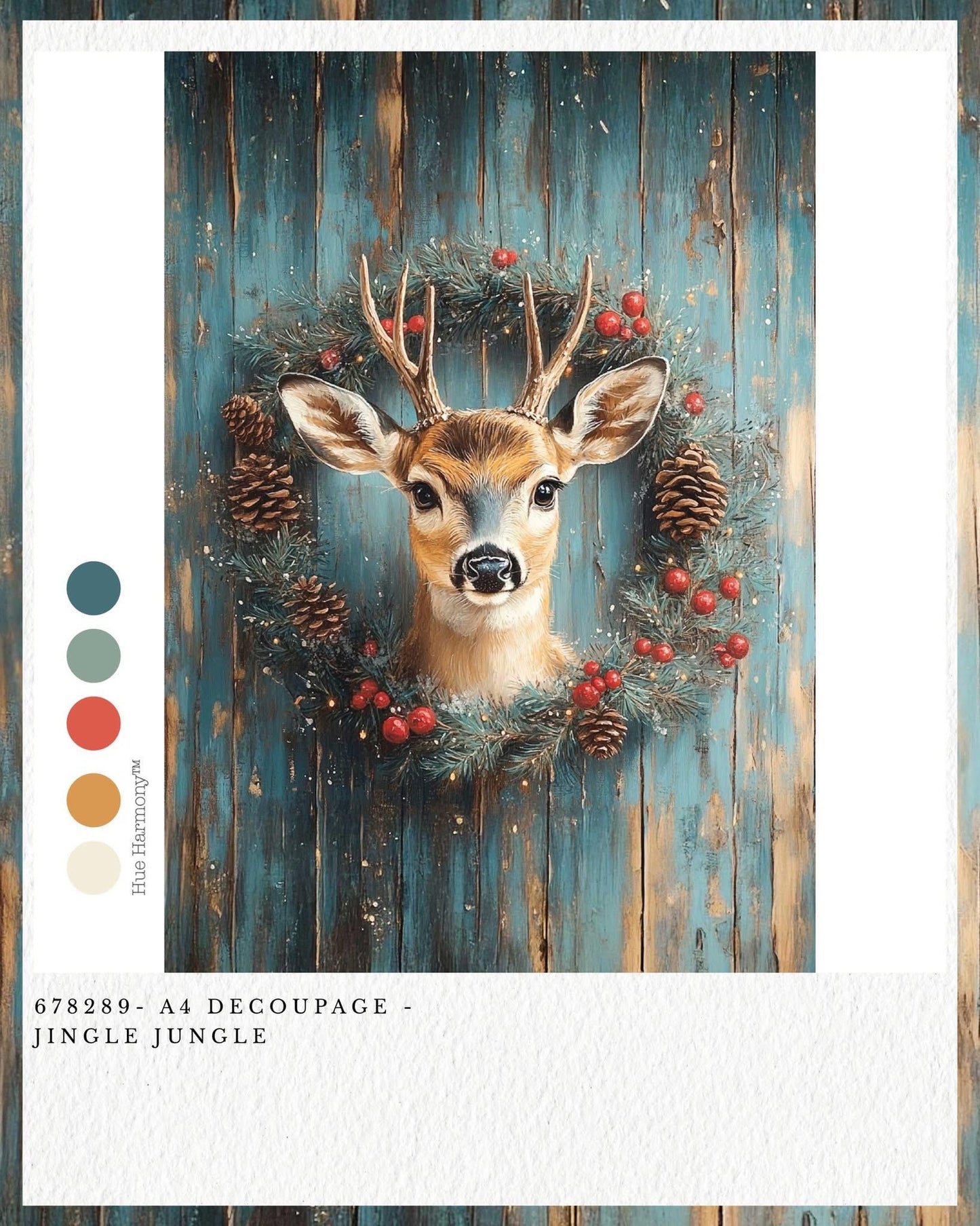 A4 Decoupage Fiber - Jingle Jungle | 1 sheet, 8.3"x11.7" | Redesign with Prima