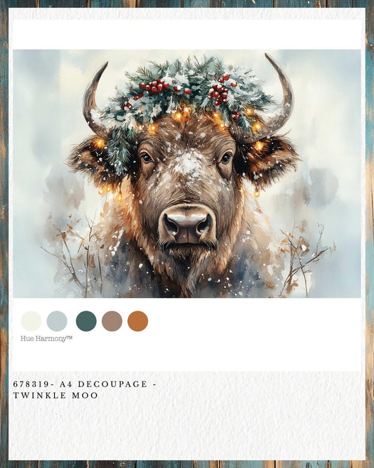 A4 Decoupage Fiber - Twinkle Moo | 8.3"x11.7" | Redesign with Prima