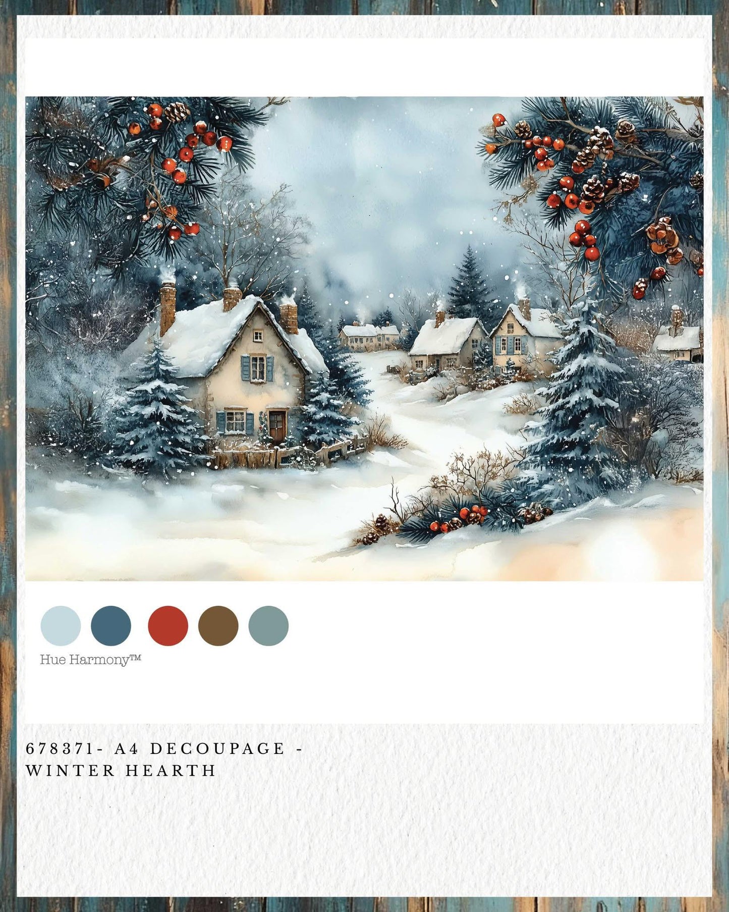 A4 Decoupage Fiber - Winter Hearth | 8.3"x11.7"| Redesign with Prima
