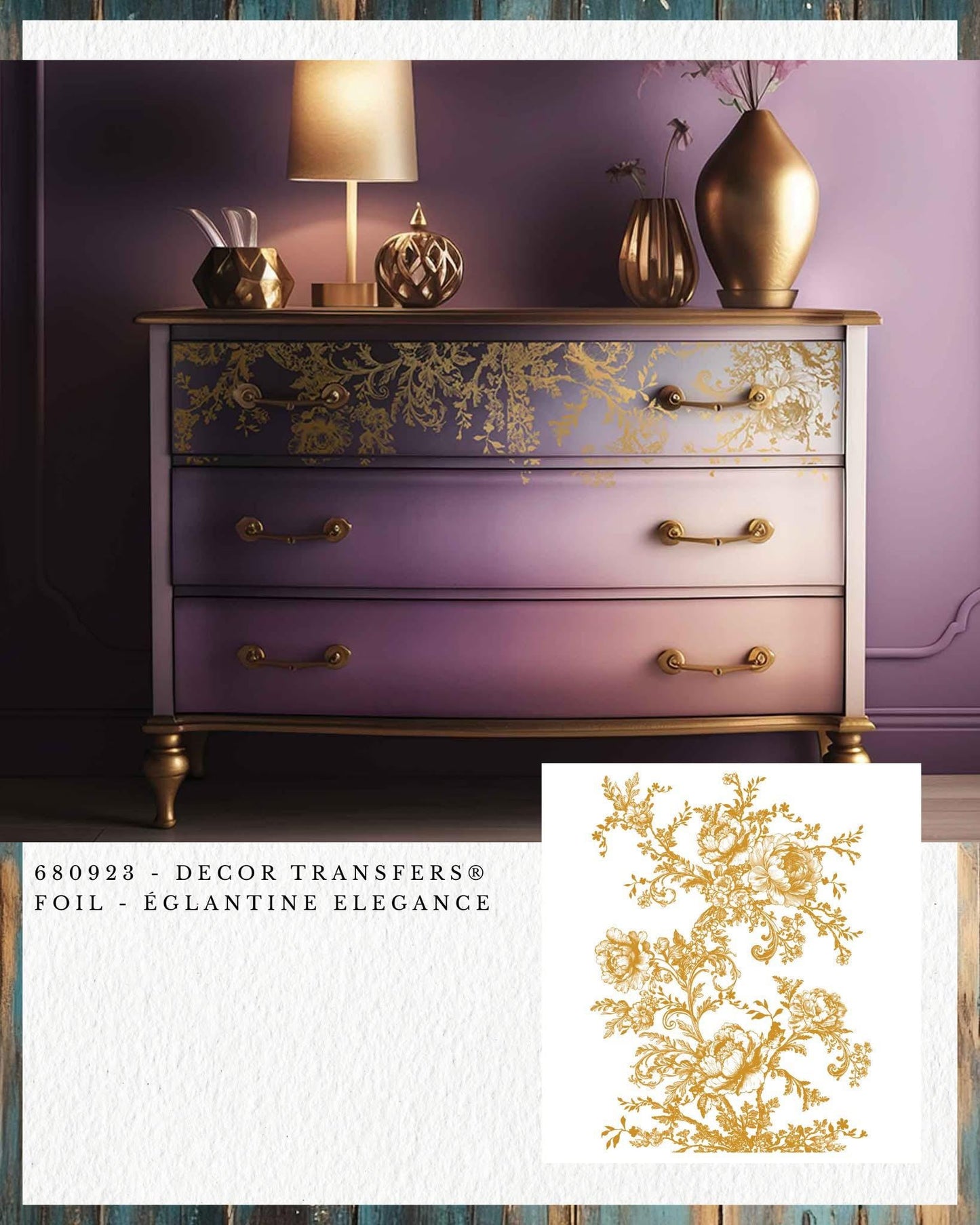 Large Decor Transfers® - Eglantine Elegance | Gold Foil | 18 x 24” | Redesign with Prima