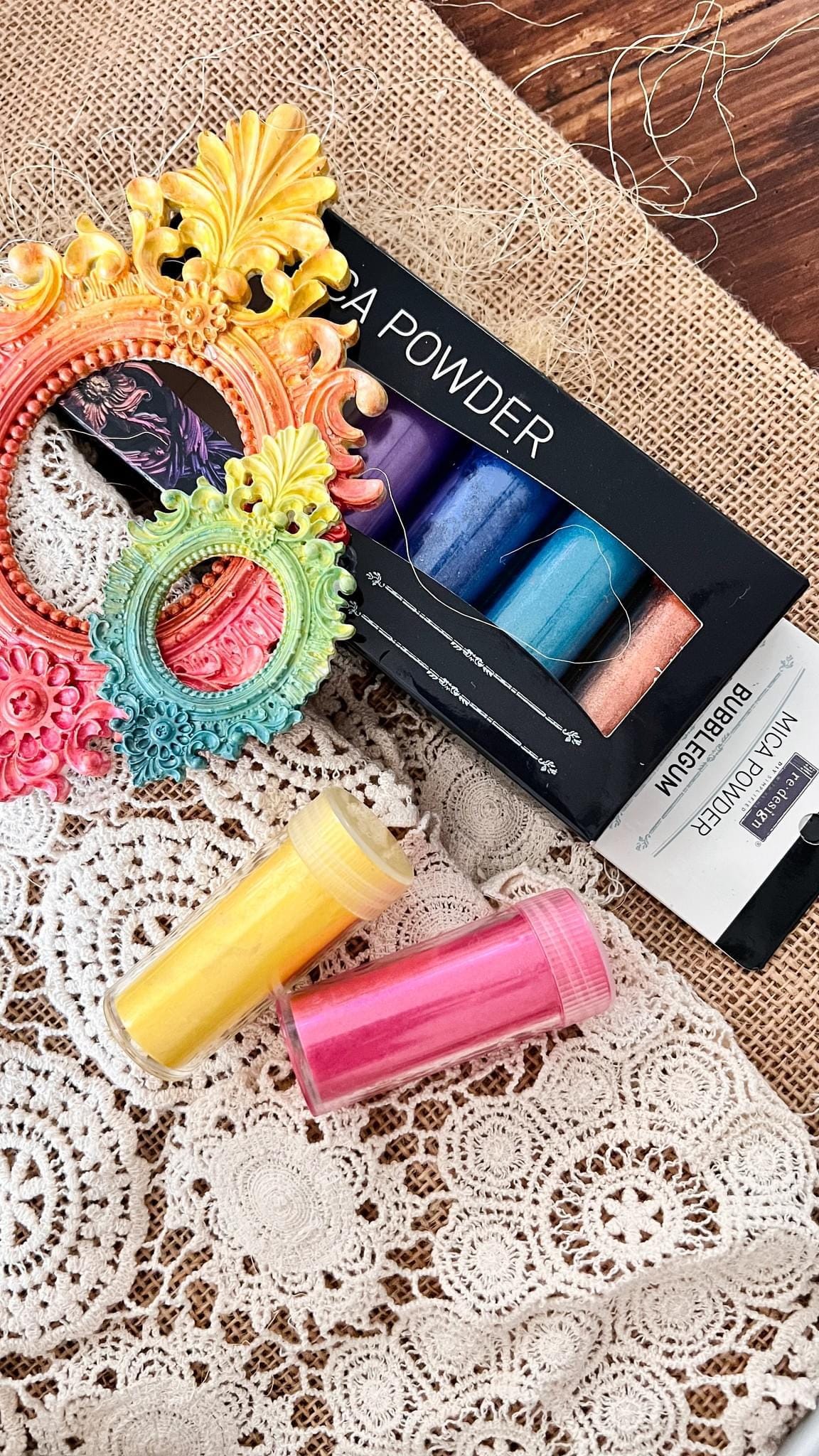 Mica Powder Set: Bubble Gum | 6 vials, 5 grams each | Redesign with Prima
