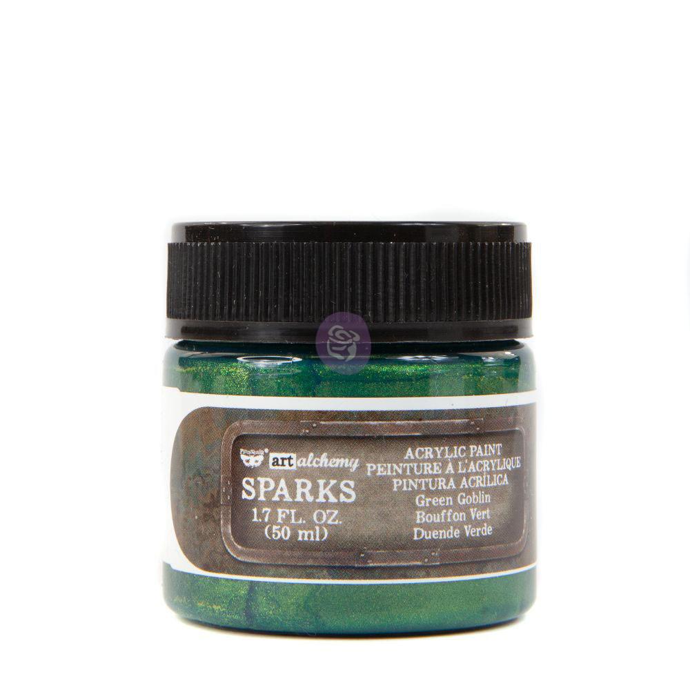 Sparks Acrylic Paint - Green Goblin | 1 bottle, 50ml | Finnabair
