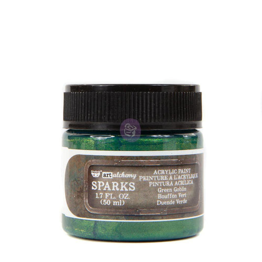 Sparks Acrylic Paint - Green Goblin | 1 bottle, 50ml | Finnabair