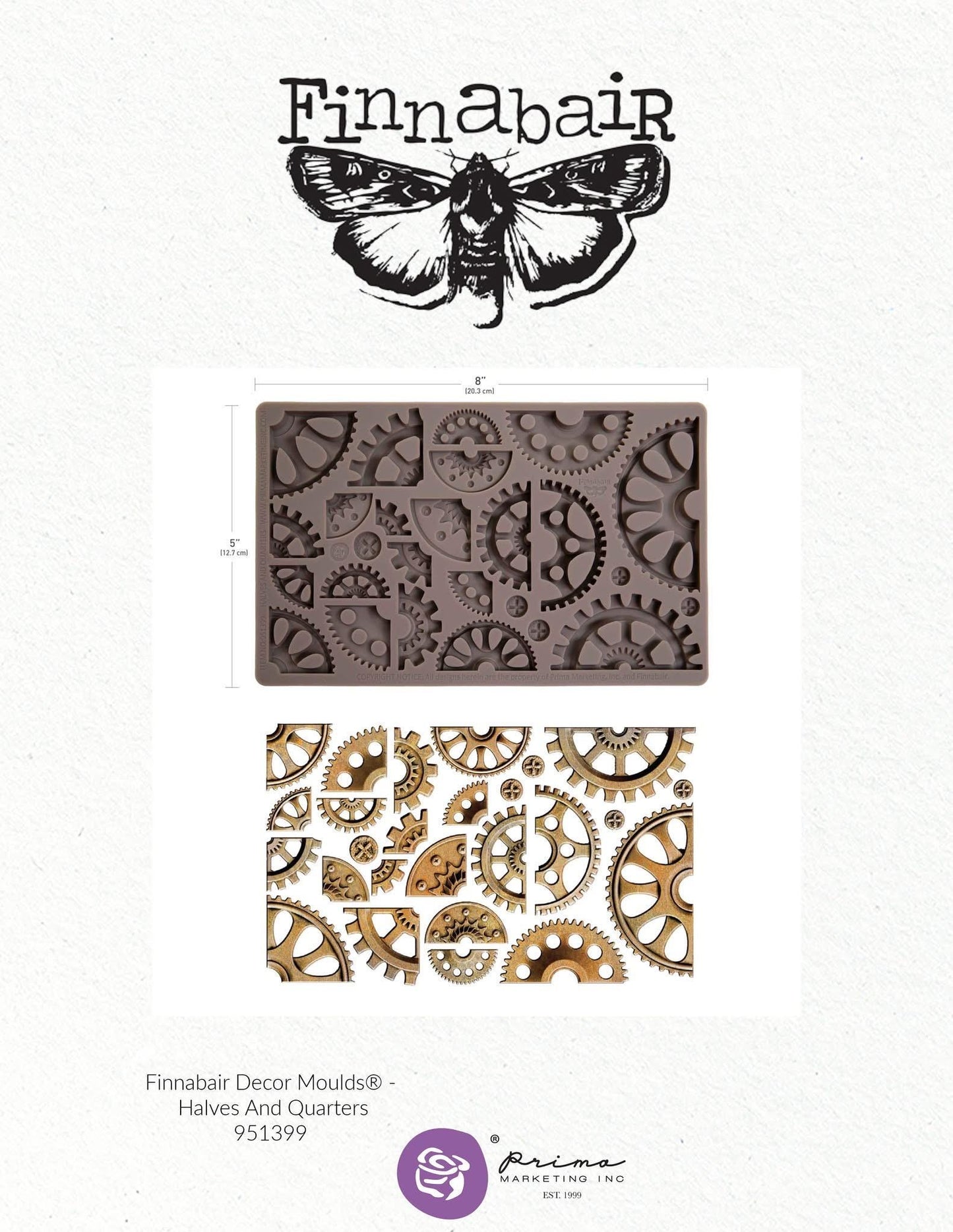 Decor Mould® - Halves and Quarters | 1 pc, 5"x8" | Finnabair | Redesign with Prima