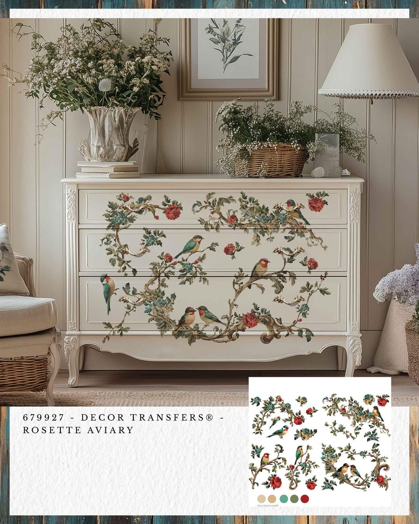 Large Decor Transfers® - Rosette Aviary | 24”x35” | Redesign with Prima