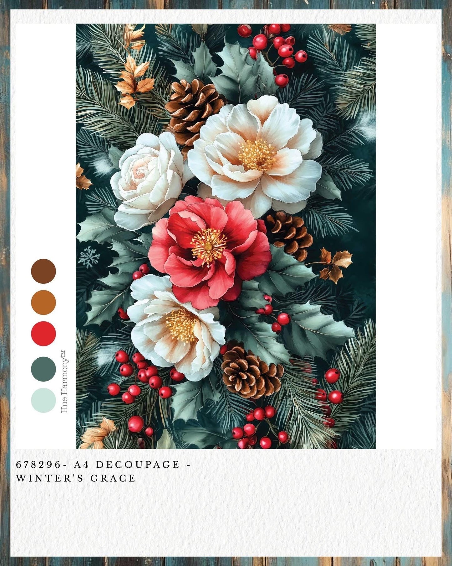 A4 Decoupage Fiber - Winter's Grace | 8.3"x11.7" |  Redesign with Prima