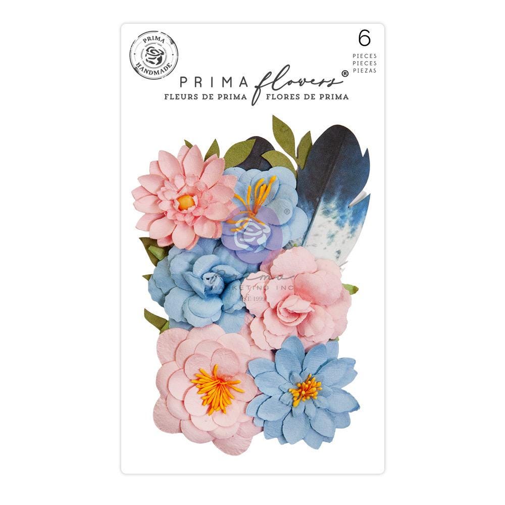 Spring Abstract Collection Flowers - Traced Memories, 12 pcs | Three Girls Tale | Prima Marketing Inc