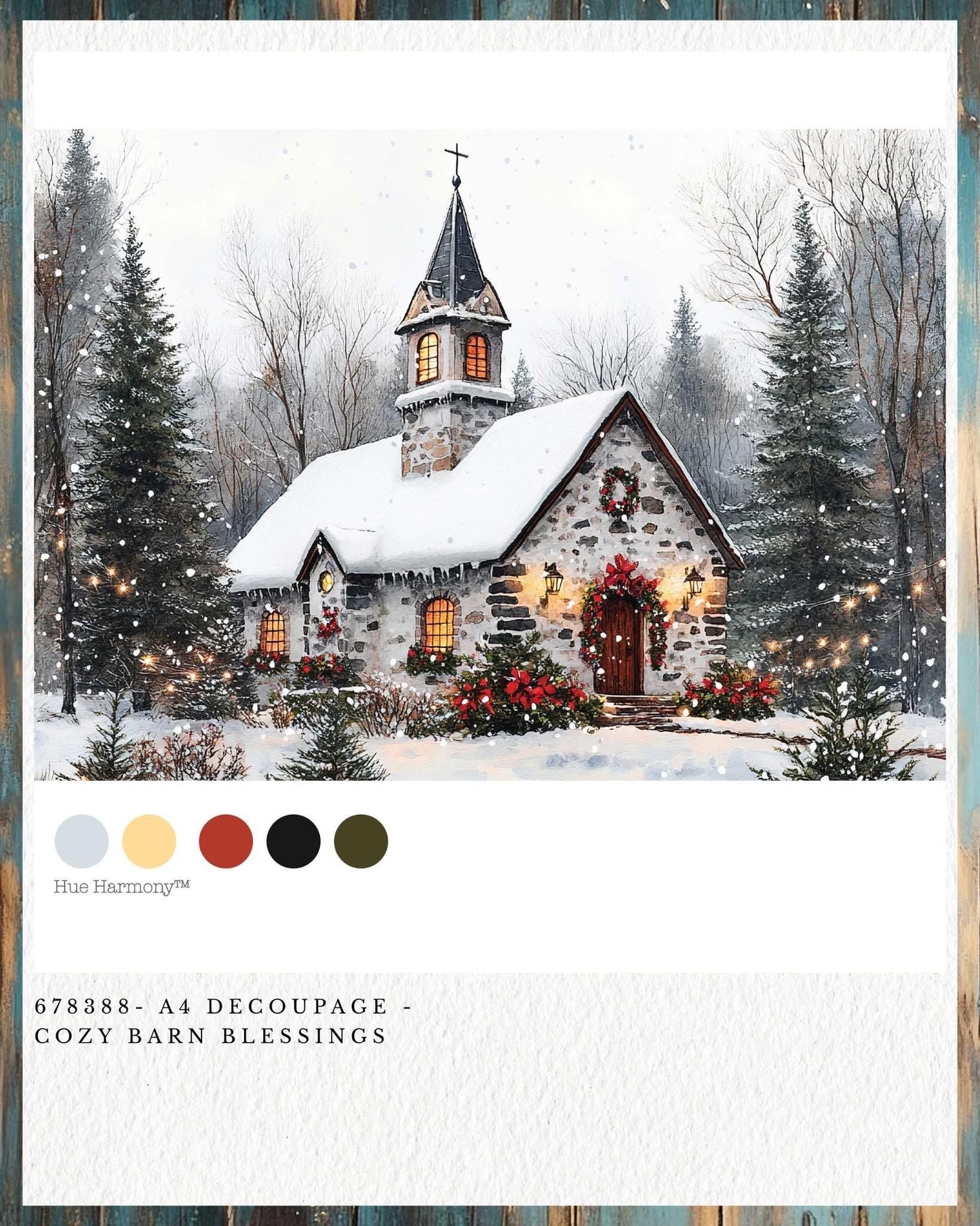 A4 Decoupage Fiber - Cozy Barn Blessings | 1 sheet, 8.3"x11.7" | Redesign with Prima