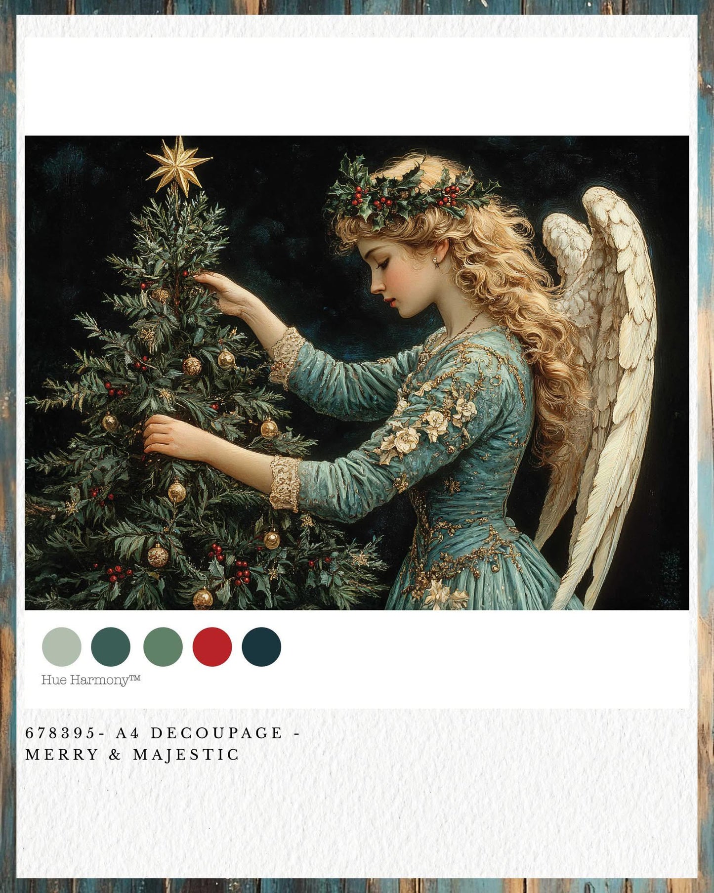A4 Decoupage Fiber - Heavenly Noel | 1 sheet, 8.3"x11.7" | Redesign with Prima