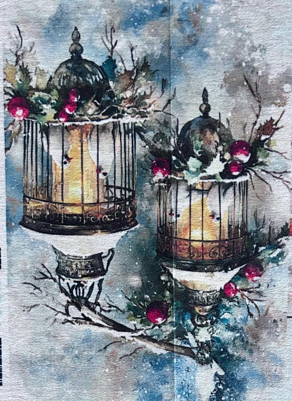 A4 Decoupage Fiber - Twilight Nesting | 8.3"x11.7" | Redesign with Prima