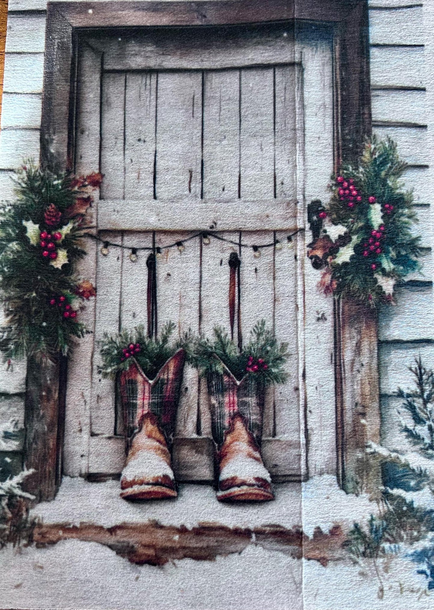 A4 Decoupage Fiber - Plaid and Pine | 1 sheet, 8.3"x11.7" | Redesign with Prima