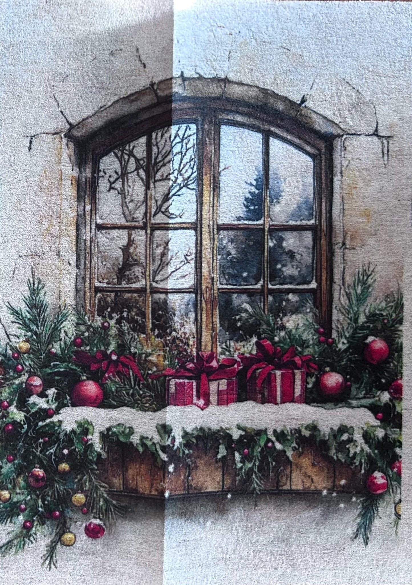 A4 Decoupage Fiber - Noel Night Owl | 1 sheet, 8.3"x11.7" | Redesign with Prima
