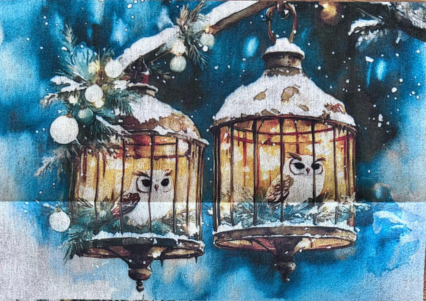 A4 Decoupage Fiber - Noel Night Owl | 1 sheet, 8.3"x11.7" | Redesign with Prima