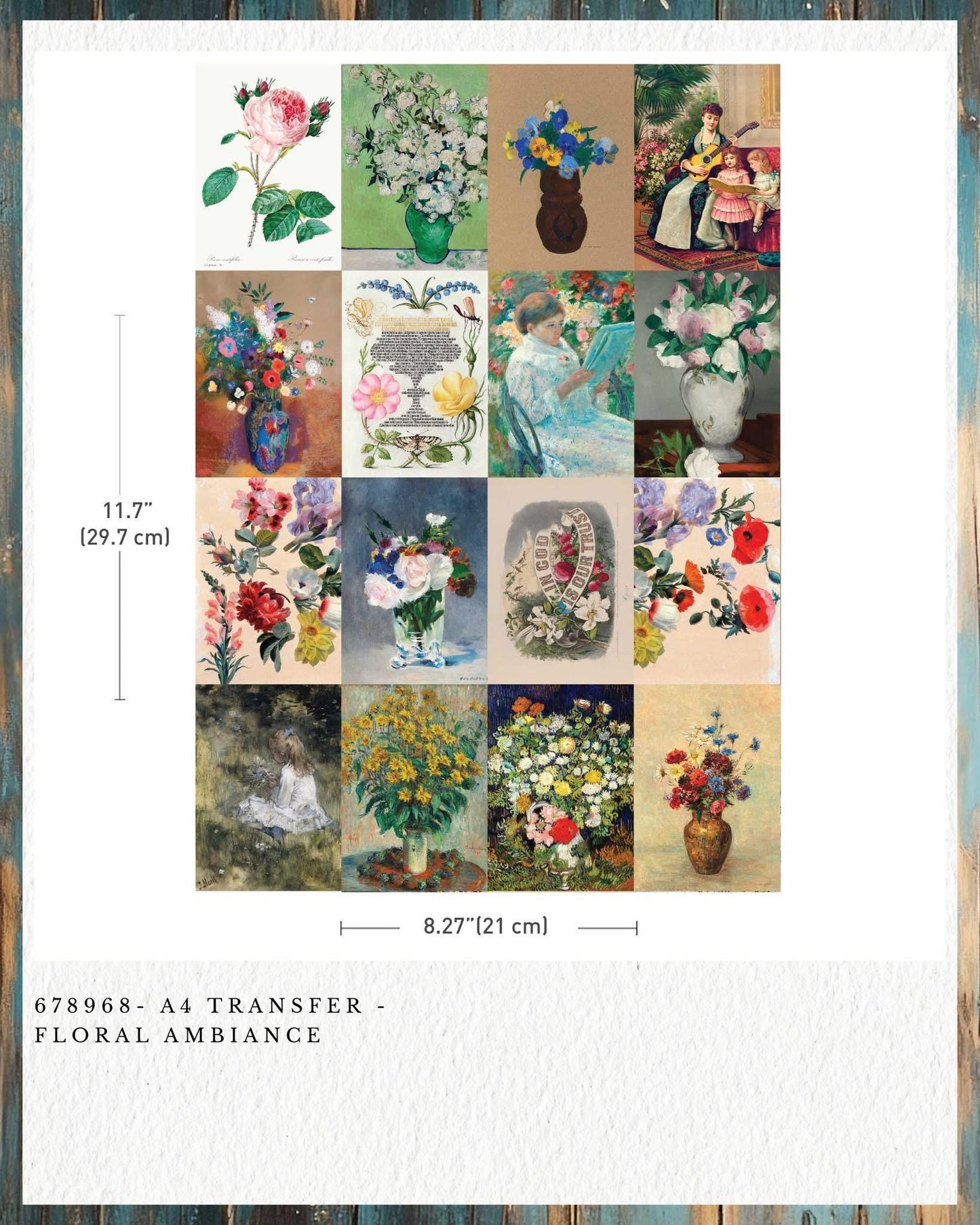 Mini Decor Transfers® - Floral Ambience | A4 Size | 1 sheet, 8.27 x 11.7” | Redesign with Prima
