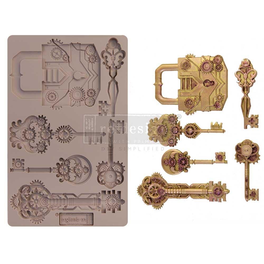 Decor Mould® - Mechanical Locks and Keys | 5”x8”x8mm | Redesign with Prima