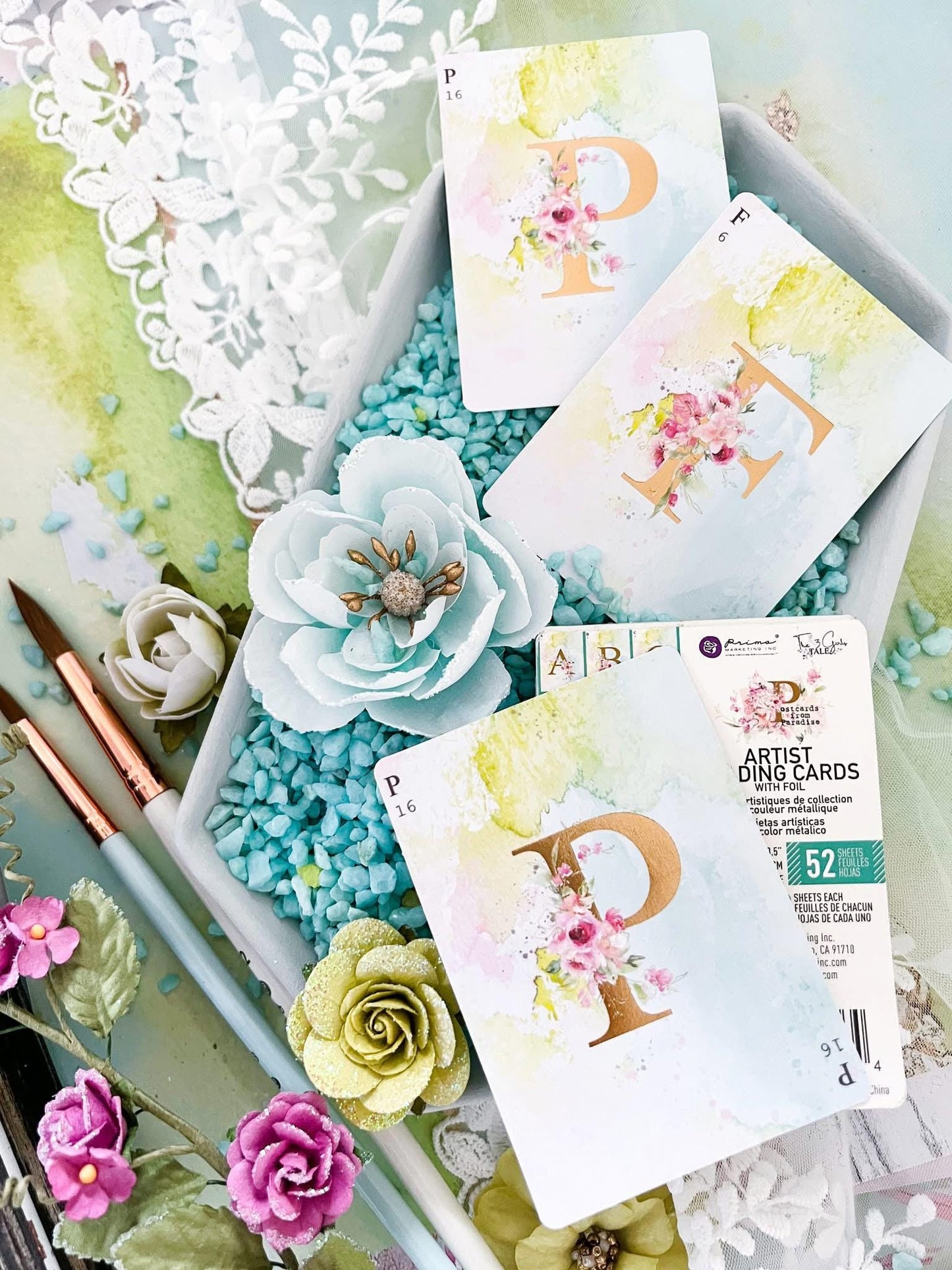 Postcards from Paradise Collection Flowers - April Showers, 9 pcs | Prima Marketing Inc.
