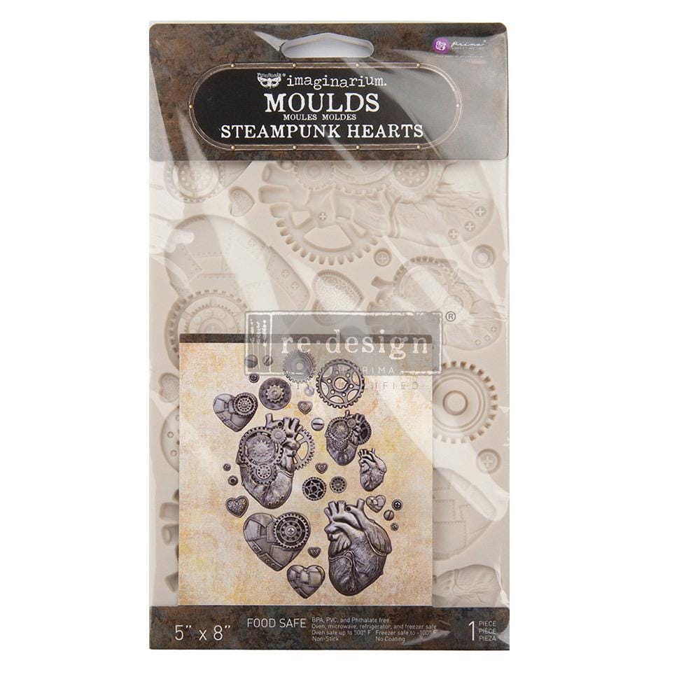 Decor Mould® - Steampunk Hearts | 5”x8”x8mm | Finnabair | Redesign with Prima