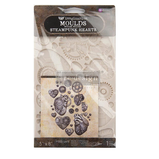 Decor Mould® - Steampunk Hearts | 5”x8”x8mm | Finnabair | Redesign with Prima