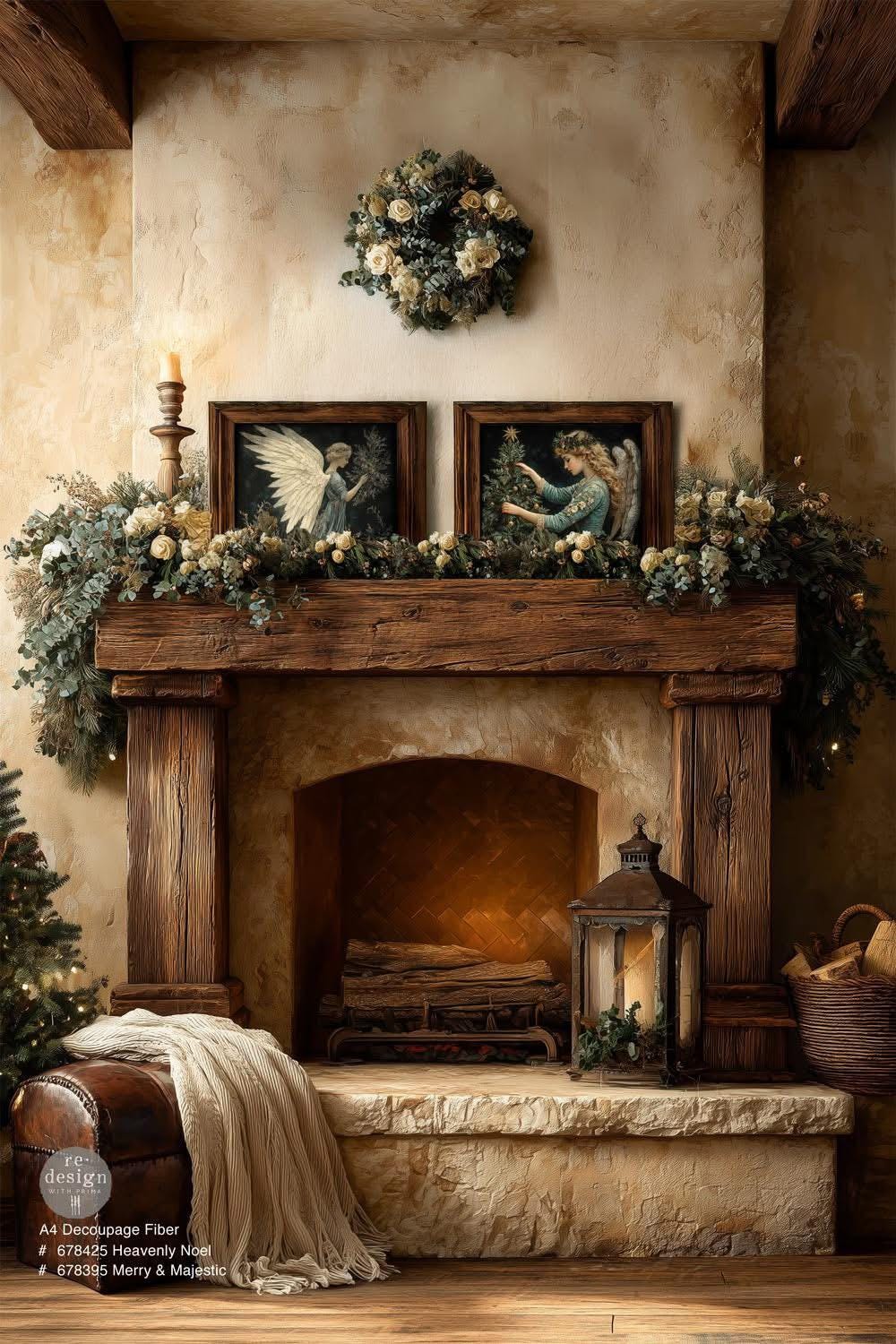 A4 Decoupage Fiber - Heavenly Noel | 1 sheet, 8.3"x11.7" | Redesign with Prima