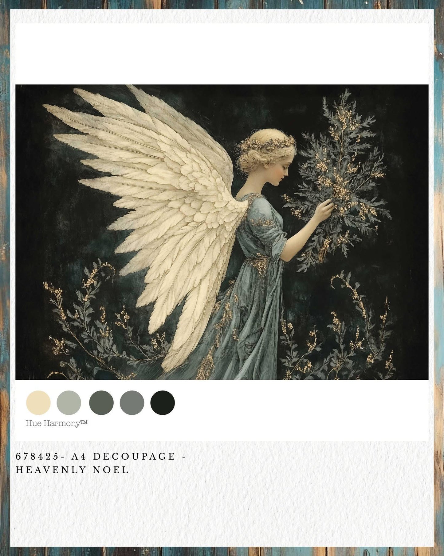 A4 Decoupage Fiber - Heavenly Noel | 1 sheet, 8.3"x11.7" | Redesign with Prima