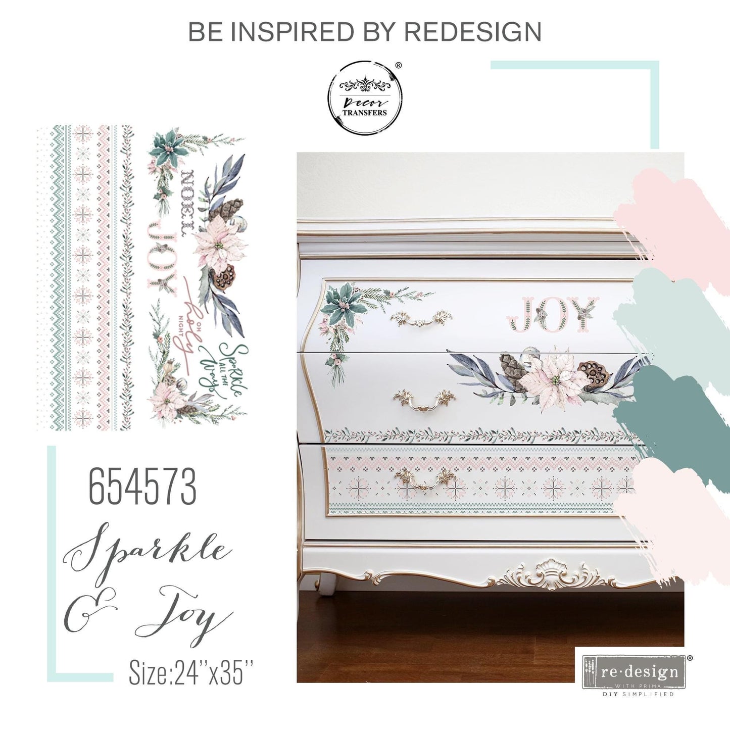 Large Decor Transfers® - Sparkle and Joy | Reduced price | 24”x35” | Redesign with Prima