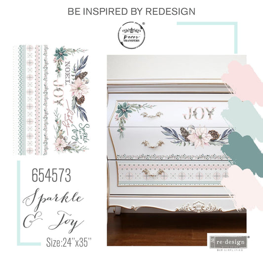Large Decor Transfers® - Sparkle and Joy | Reduced price | 24”x35” | Redesign with Prima