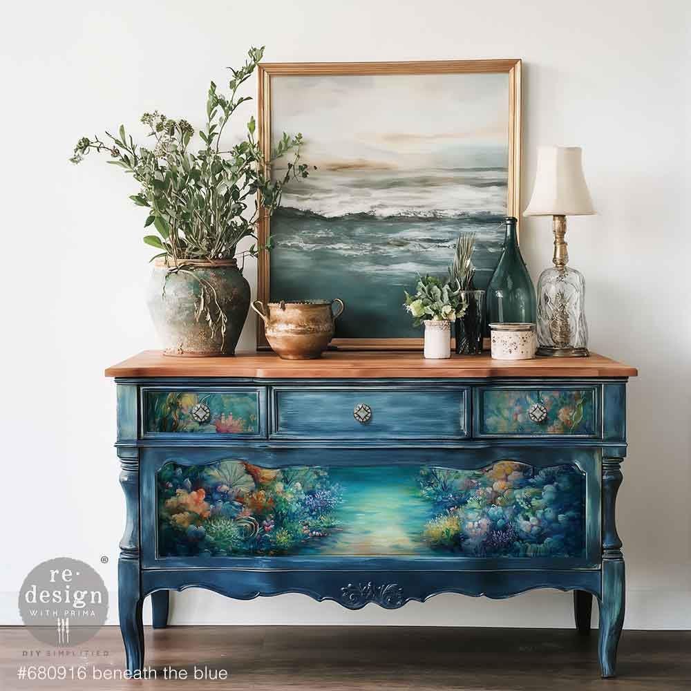 A1 Decoupage Fiber - Beneath the Blue | 1 pc, 23.4”x 33.1" | Redesign with Prima