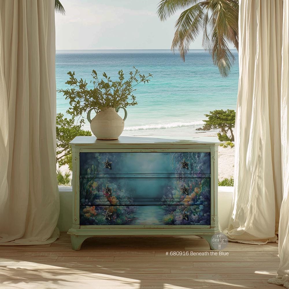 A1 Decoupage Fiber - Beneath the Blue | 1 pc, 23.4”x 33.1" | Redesign with Prima