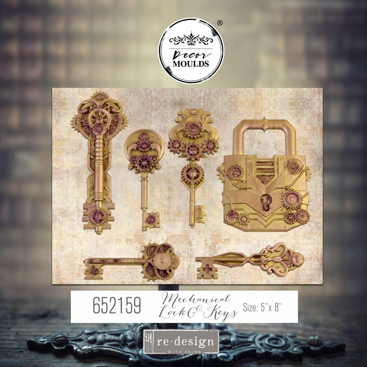 Decor Mould® - Mechanical Locks and Keys | 5”x8”x8mm | Redesign with Prima
