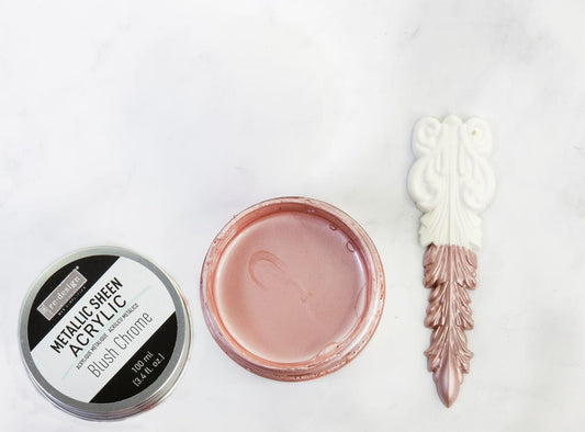 Metallic Sheen - Blush Chrome | Acrylic Paint |  1 Tin, 100 ml | Redesign with Prima
