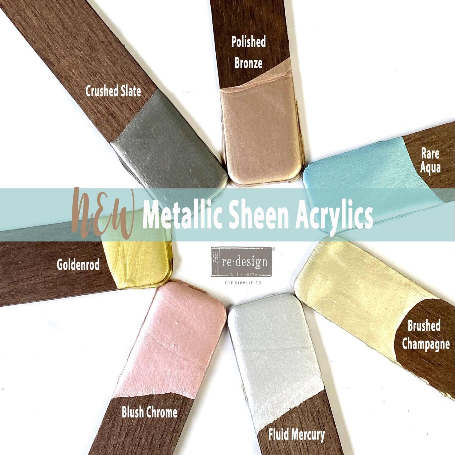Metallic Sheen - Rare Aqua | Acrylic Paint |  1 Tin, 100 ml | Redesign with Prima
