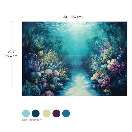 A1 Decoupage Fiber - Coral Dreams | 1 pc, 23.4”x 33.1" | Redesign with Prima