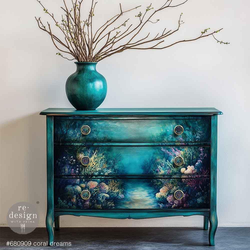 A1 Decoupage Fiber - Coral Dreams | 1 pc, 23.4”x 33.1" | Redesign with Prima